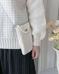 Knit Sweater Chain Bag Set 同織紋鎖鏈小包圓領針織衣套裝/ SE8105