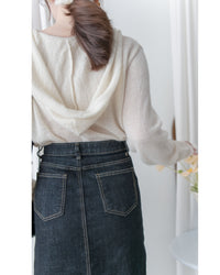 Slim Stretch Denim Skirt 全彈性修身不過貼牛仔裙/ SK8930
