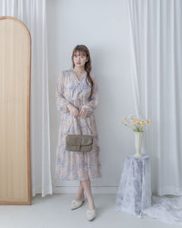 [Style 3] Pastel Watercolor Floral Dress 暈染水彩顯瘦印花長裙/ DS1075（優惠至 2月13日）
