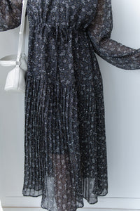 [Style 5] Dot Branches Dress 點點花枝印花雙層細褶質感連身裙/ DS1074（優惠至 2月13日）