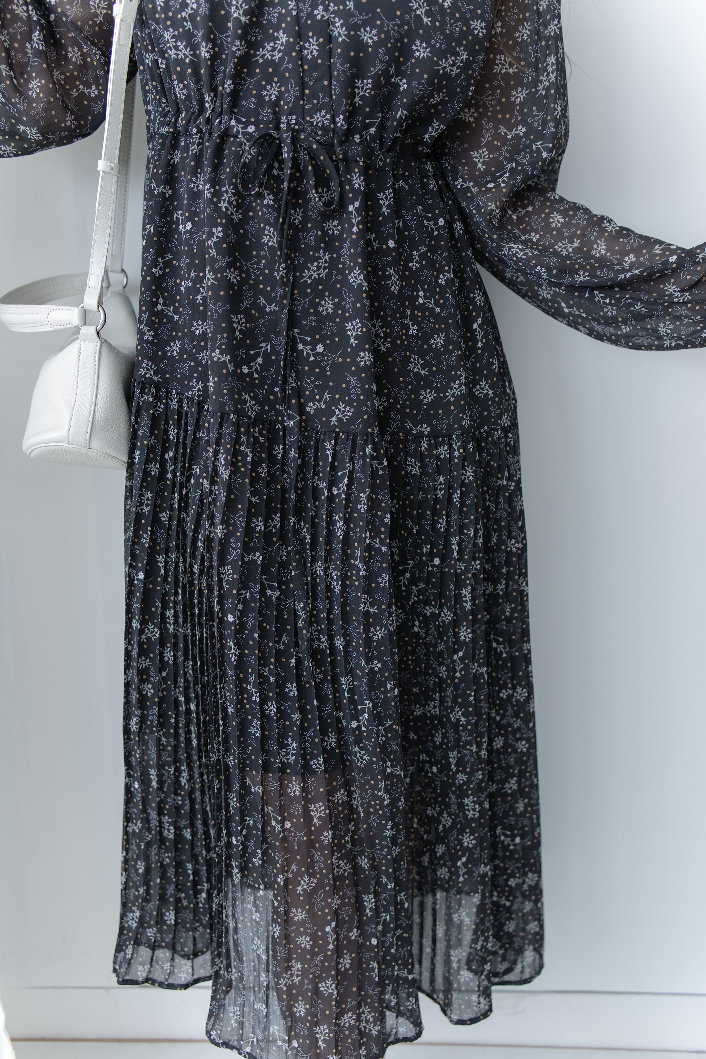 [Style 5] Dot Branches Dress 點點花枝印花雙層細褶質感連身裙/ DS1074（優惠至 2月13日）