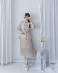 [Style 5] Dot Branches Dress 點點花枝印花雙層細褶質感連身裙/ DS1074（優惠至 2月13日）