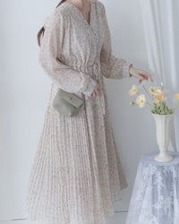 [Style 5] Dot Branches Dress 點點花枝印花雙層細褶質感連身裙/ DS1074（優惠至 2月13日）