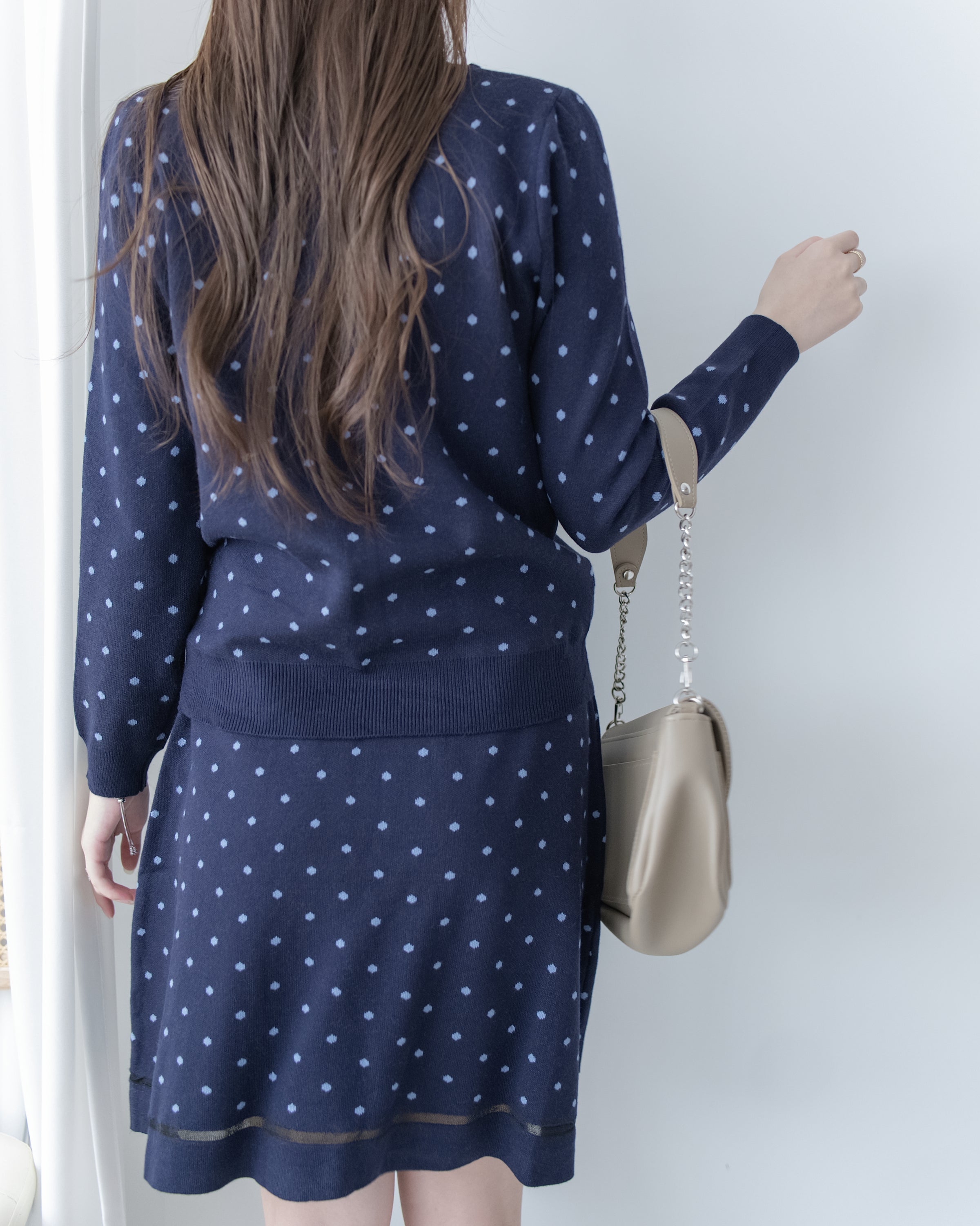 [Style 4] Polka Dot Knit Set 小圓點針織通花邊線精緻套裝/ SE8107（優惠至 2月13日）