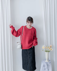 Detachable Hood Knit Top 可拆式連帽圓領針織衫 / KT8194 (Pre-order pink/ Ivory 2月5日截單)