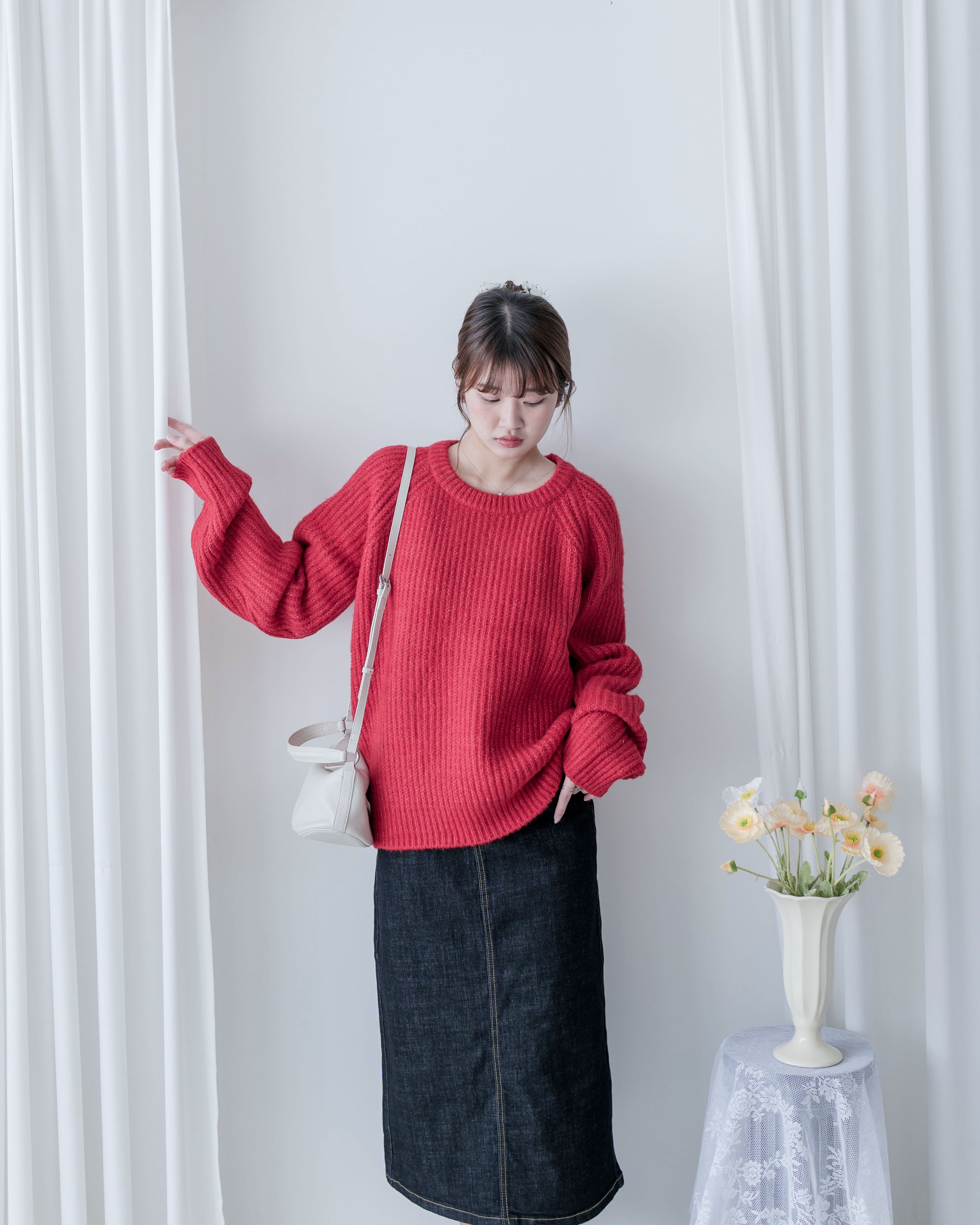 Detachable Hood Knit Top 可拆式連帽圓領針織衫 / KT8194 (Pre-order pink/ Ivory 2月5日截單)