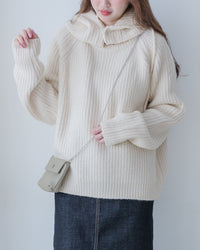Detachable Hood Knit Top 可拆式連帽圓領針織衫 / KT8194 (Pre-order pink/ Ivory 2月5日截單)