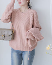 Detachable Hood Knit Top 可拆式連帽圓領針織衫 / KT8194 (Pre-order pink/ Ivory 2月5日截單)