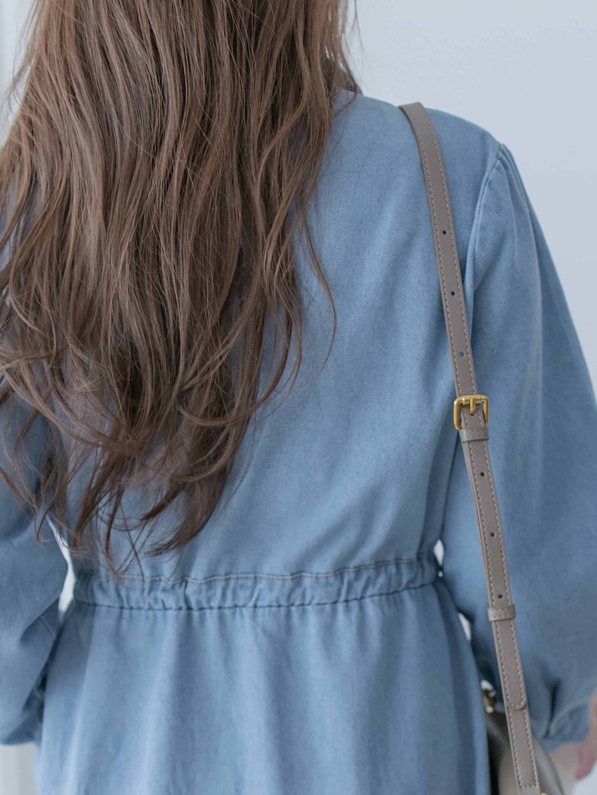 [Style 2] Denim Dress 質感鉑鈕束腰口袋牛仔長裙/ DS1076 （優惠至 2月13日）