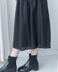 [Style 1] Stripe Cotton Lace Dress V領剪裁通花直紋長裙/ DS1071（優惠至 2月13日）
