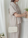 Sophie 涼感皺摺衣領闊腳兩件套 SET/ SE8076 (pre-order beige)