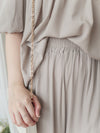Sophie 涼感皺摺衣領闊腳兩件套 SET/ SE8076 (pre-order beige)