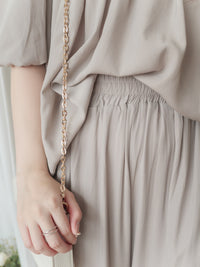 Sophie 涼感皺摺衣領闊腳兩件套 SET/ SE8076 (pre-order beige)