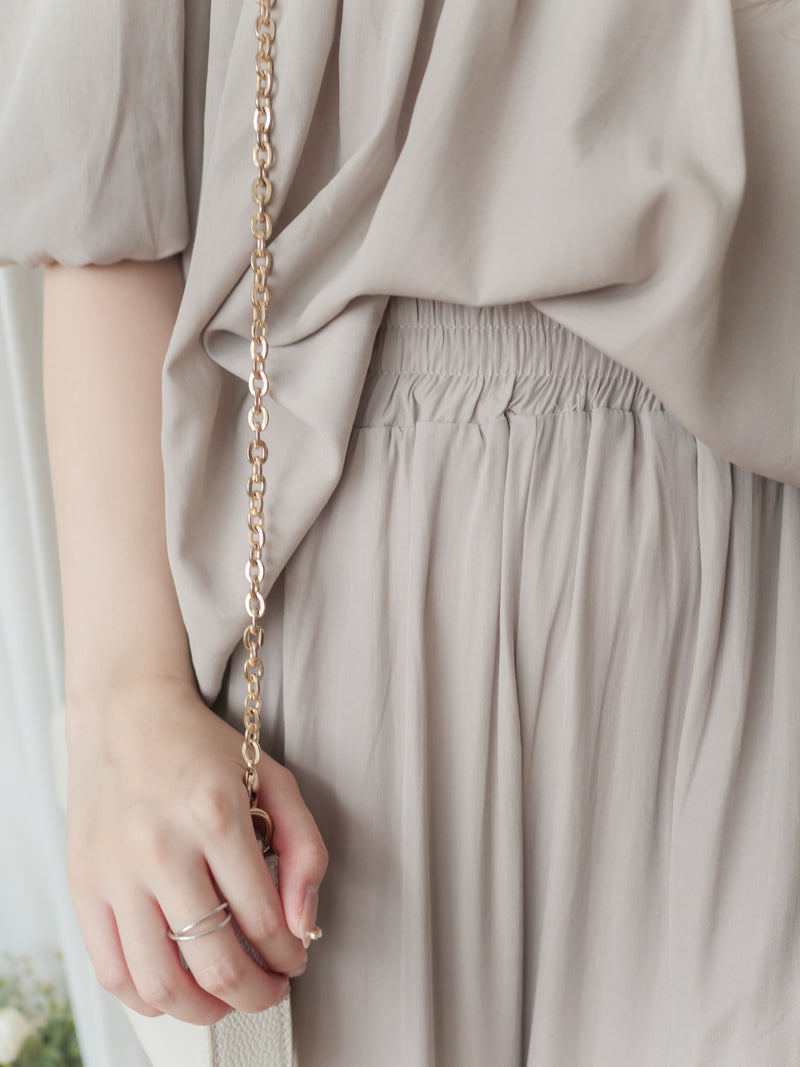 Sophie 涼感皺摺衣領闊腳兩件套 SET/ SE8076 (pre-order beige)