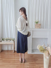 V Neck 顯瘦前後開V領線料長針織 Knit / TP9145 (pre-order white)