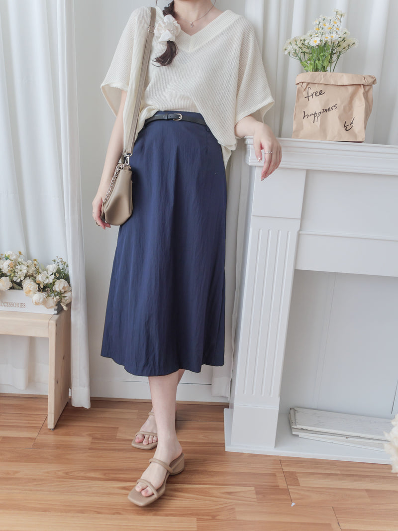 V Neck 顯瘦前後開V領線料長針織 Knit / TP9145 (pre-order white)