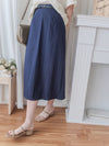 Navy Belt 腰帶裝飾輕身日常後開叉 Skirt/ SK8884