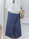 Navy Belt 腰帶裝飾輕身日常後開叉 Skirt/ SK8884
