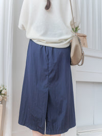 Navy Belt 腰帶裝飾輕身日常後開叉 Skirt/ SK8884