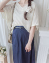 V Neck 顯瘦前後開V領線料長針織 Knit / TP9145 (pre-order white)