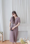 V Collar Knit 翻領V領裝飾鈕扣設計彈性線料 Dress/ DS9899 (pre-order)