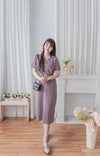 V Collar Knit 翻領V領裝飾鈕扣設計彈性線料 Dress/ DS9899 (pre-order)