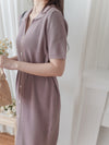 V Collar Knit 翻領V領裝飾鈕扣設計彈性線料 Dress/ DS9899 (pre-order)