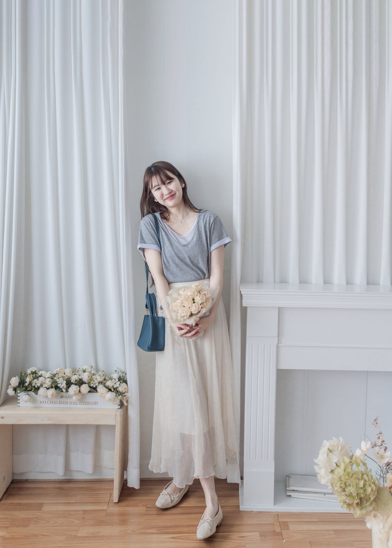 Comfy Yet Chic 極舒適柔軟棉質假兩件上衣 Tee/ TP9143