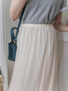 Flair 絲帶橡筋腰輕優雅不規則傘裙擺 Skirt/ SK8882 (pre-order beige)