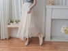 Flair 絲帶橡筋腰輕優雅不規則傘裙擺 Skirt/ SK8882 (pre-order beige)