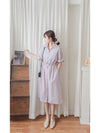 French Stripe 法式直條紋質感恤衫連身裙 Dress/ DS9891
