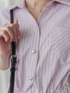 French Stripe 法式直條紋質感恤衫連身裙 Dress/ DS9891