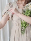 Pleated Waist 隱形橡筋小泡泡袖車褶腰身 Dress / DS9896 (pre-order beige)
