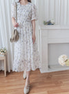 Lavender 薰衣草印花舒適修身連身裙 Dress/ DS9887 (pre-order)