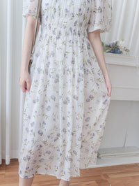 Lavender 薰衣草印花舒適修身連身裙 Dress/ DS9887 (pre-order)