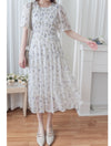 Lavender 薰衣草印花舒適修身連身裙 Dress/ DS9887 (pre-order)