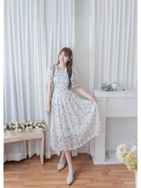 Lavender 薰衣草印花舒適修身連身裙 Dress/ DS9887 (pre-order)