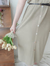 V Collar Knit 翻領V領裝飾鈕扣設計彈性線料 Dress/ DS9899 (pre-order)