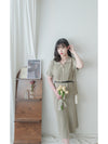 V Collar Knit 翻領V領裝飾鈕扣設計彈性線料 Dress/ DS9899 (pre-order)