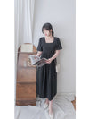 Pleated Waist 隱形橡筋小泡泡袖車褶腰身 Dress / DS9896 (pre-order beige)