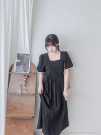 Pleated Waist 隱形橡筋小泡泡袖車褶腰身 Dress / DS9896 (pre-order beige)