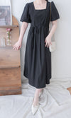 Pleated Waist 隱形橡筋小泡泡袖車褶腰身 Dress / DS9896 (pre-order beige)