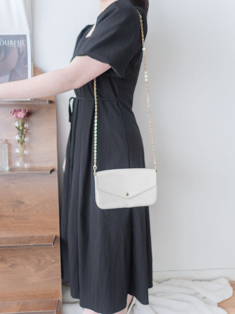 Pleated Waist 隱形橡筋小泡泡袖車褶腰身 Dress / DS9896 (pre-order beige)