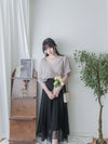 V Neck 顯瘦前後開V領線料長針織 Knit / TP9145 (pre-order white)