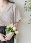 V Neck 顯瘦前後開V領線料長針織 Knit / TP9145 (pre-order white)