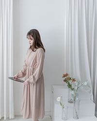 Luminous Dress 極致絲光棉顯瘦圓領蝴蝶修腰長裙/ DS1080