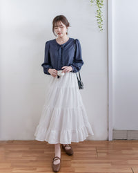 【現貨限量回歸】Serene Skirt 輕優雅防皺暗條紋傘裙/ SK8931