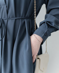 Navy Dress 深藍修腰口袋恤衫裙/ DS1072