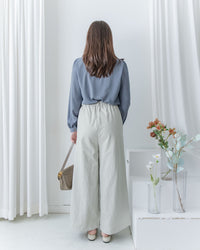 Stitched-Line Pants 棉質立體車線顯瘦寬腿西褲/ PT8477 (pre-order black)