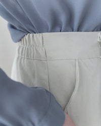 Stitched-Line Pants 棉質立體車線顯瘦寬腿西褲/ PT8477 (pre-order black)